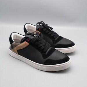 Burberry Reeth Low Top  Stevie Check Leather Canvas Sneakers Men Size 39‎ (7 US)